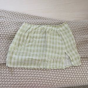 Green mini skirt
